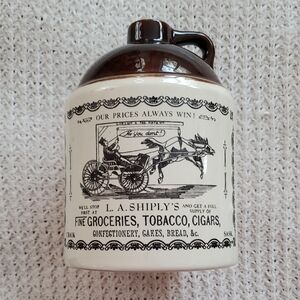 Vintage Style Cameron Ceramic Jug Brown Top “Ye Olde Canadian Crock Prints” line